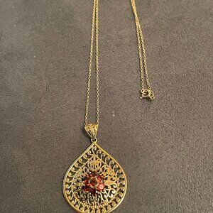 teardrop pendant necklace gold chain